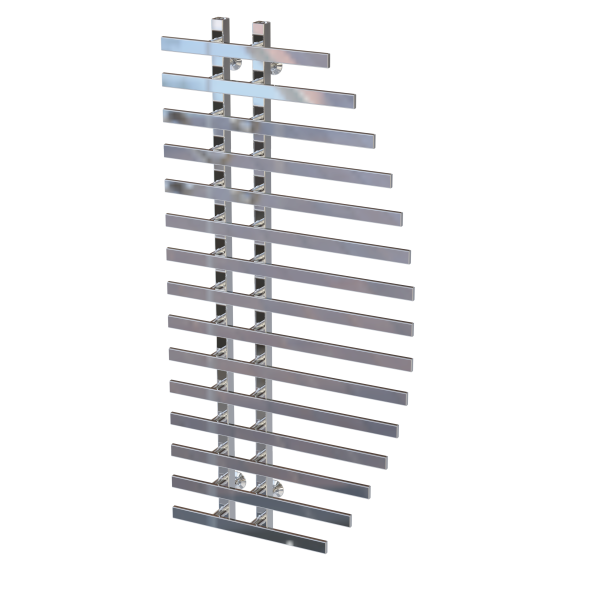 Buy water heated towel rail Parys P15 600х1200 Deffi stainless steel (Chrome, Bottom connection)