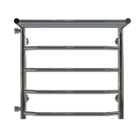 Water heated towel rail Trapezoid with shelf P5 500х500 Deffi stainless steel (Chrome, Side left connection)