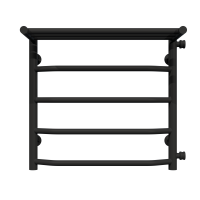 Wasserbeheizter Handtuchhalter Trapezoid with shelf P5 500х500 Deffi edelstahl (Schwarz, Seitlicher rechter Anschluss)