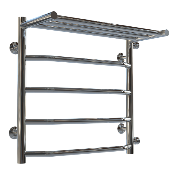 Buy Water heated towel rail Trapezoid with shelf P5 500х500 Deffi stainless steel (Side right connection)