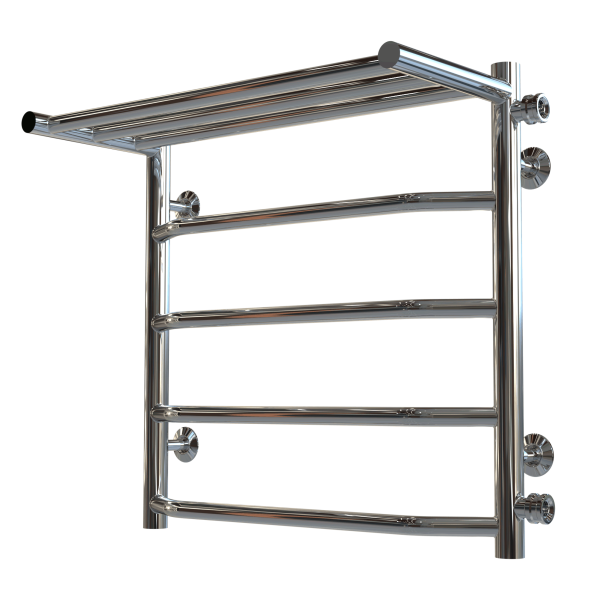 Buy Water heated towel rail Trapezoid with shelf P5 500х500 Deffi stainless steel (Side right connection)