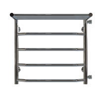 Water heated towel rail Trapezoid with shelf P5 500х500 Deffi stainless steel (Side right connection)