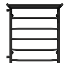 Wasserbeheizter Handtuchhalter Trapezoid with shelf P6 500х600 Deffi edelstahl (Schwarz, Seitlicher linker Anschluss)