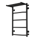Buy Water heated towel rail Trapezoid with shelf P5 400х700 Deffi stainless steel (Black, Side right connection)