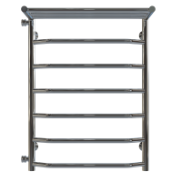 Water heated towel rail Trapezoid with shelf P7 500х700 Deffi stainless steel (Chrome, Side left connection)