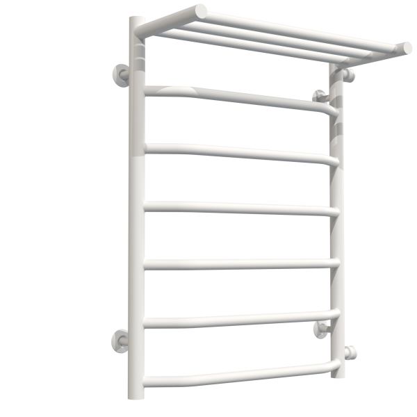Wasserbeheizter Handtuchhalter Trapezoid with shelf P7 500х700 Deffi edelstahl (Weiss, Seitlicher rechter Anschluss)
