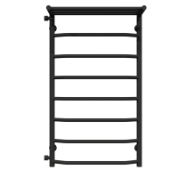 Water heated towel rail Trapezoid with shelf P8 500х900 Deffi stainless steel (Black, Side left connection)