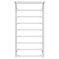 Water heated towel rail Trapezoid with shelf P9 500х1000 Deffi stainless steel (White, Side left connection)