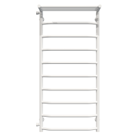 Water heated towel rail Trapezoid with shelf P10 500х1100 Deffi stainless steel (White, Side left connection)