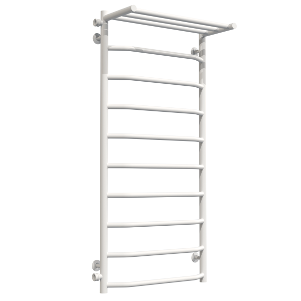 Wasserbeheizter Handtuchhalter Trapezoid with shelf P10 500х1100 Deffi edelstahl (Weiss, Seitlicher linker Anschluss)