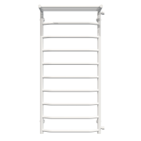 Water heated towel rail Trapezoid with shelf P10 500х1100 Deffi stainless steel (White, Side right connection)