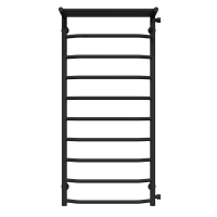 Water heated towel rail Trapezoid with shelf P10 500х1100 Deffi stainless steel (Black, Side right connection)