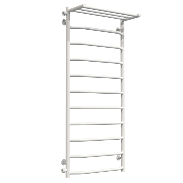 Buy Water heated towel rail Trapezoid with shelf P11 500х1200 Deffi stainless steel (White, Side left connection)