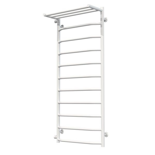 Buy Water heated towel rail Trapezoid with shelf P11 500х1200 Deffi stainless steel (White, Side left connection)