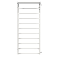 Water heated towel rail Trapezoid with shelf P11 500х1200 Deffi stainless steel (White, Side right connection)