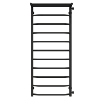 Water heated towel rail Trapezoid with shelf P11 500х1200 Deffi stainless steel (Black, Side right connection)