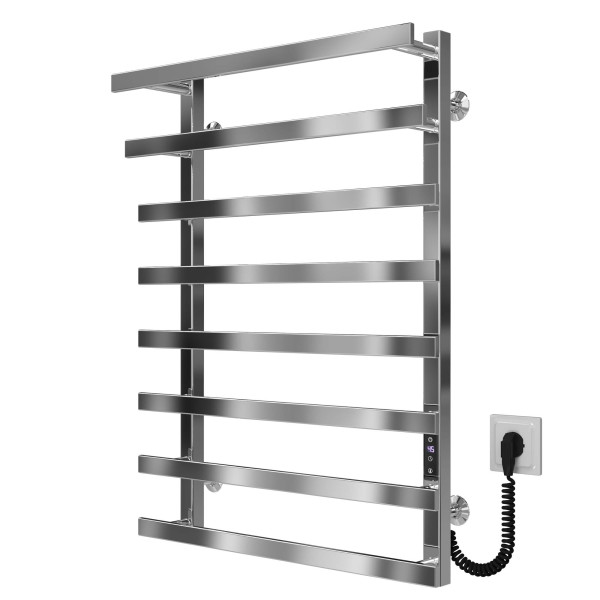 Buy electric heated towel rail Breeze P8 400x800 Deffi stainless steel (Chrome, JD04, Right connection)