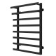 Wasserbeheizter Handtuchhalter Breeze P8 400x800 Deffi edelstahl (Schwarz, Anschluss unten)