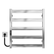 Electric heated towel rail Silvia P5 500х600 E Deffi stainless steel (Chrome, JD04, Left connection)
