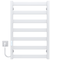 Electric heated towel rail Silvia P7 500х800 E Deffi stainless steel (White, WD04, Left connection)