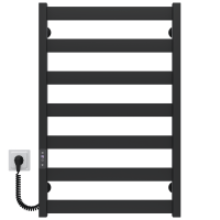 Electric heated towel rail Silvia P7 500х800 E Deffi stainless steel (Black, JD04, Left connection)