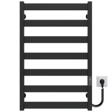Electric heated towel rail Silvia P7 500х800 E Deffi stainless steel (Black, JD04, Right connection)