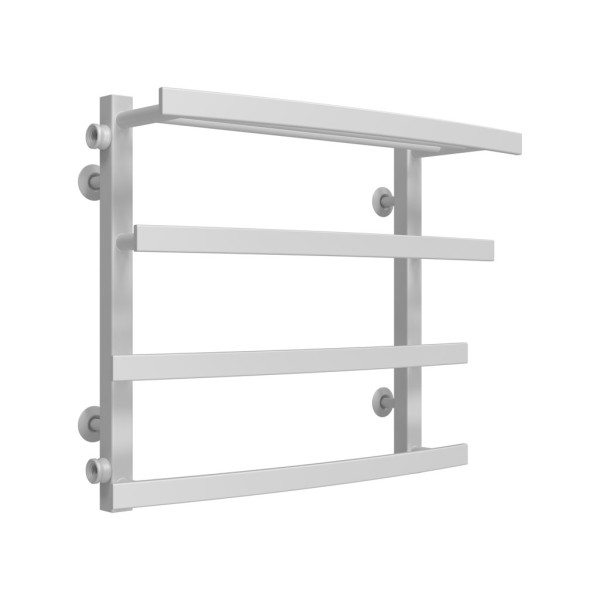 Buy water heated towel rail Lotos P4 500х500 Deffi stainless steel (White, Side left connection)