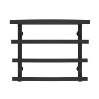 Water heated towel rail Lotos P4 500х500 Deffi stainless steel (Black, Bottom connection)