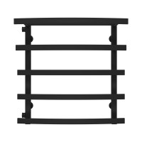 Water heated towel rail Lotos P5 500х600 Deffi stainless steel (Black, Side left connection)