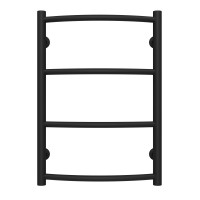 Water heated towel rail Classic P4 400х600 Deffi stainless steel (Black, Bottom connection)