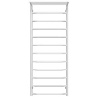 Water heated towel rail Trapezoid with shelf P12 500х1300 Deffi stainless steel (White, Bottom connection)