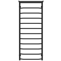 Water heated towel rail Trapezoid with shelf P12 500х1300 Deffi stainless steel (Black, Side right connection)