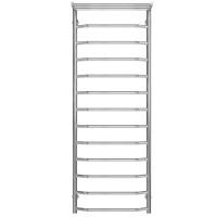 Water heated towel rail Trapezoid with shelf P13 500х1400 Deffi stainless steel (Chrome, Side right connection)