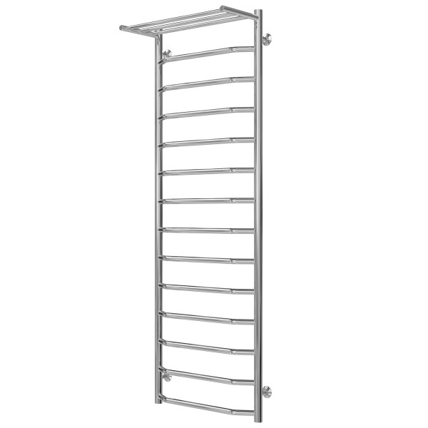 Sprzedam trapezowy wieszak na ręcznik wodny z półką P14 500x1500 Deffi stal nierdzewna (Chrom, podłączenie boczne prawe)