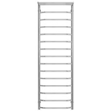 Water heated towel rail Trapezoid with shelf P15 500х1600 Deffi stainless steel (Chrome, Side right connection)