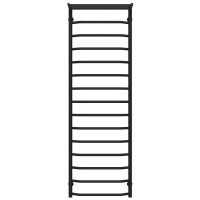 Water heated towel rail Trapezoid with shelf P15 500х1600 Deffi stainless steel (Black, Bottom connection)
