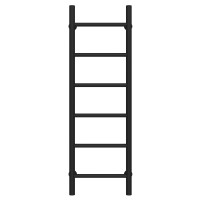Water heated towel rail Orion P6 300х1000 Deffi stainless steel (Black, Side right connection)