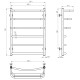 Towel dryer water Kaskad Duga P6 500х700 Deffi edelstahl (Weiss, Seitlicher rechter Anschluss)