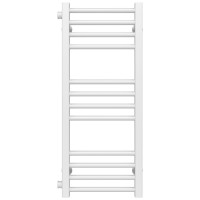Water heated towel rail Lima P12 400х800 Deffi stainless steel (White, Side left connection)