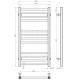 Wasserbeheizter Handtuchhalter Lima P12 400х800 Deffi edelstahl (Weiss, Seitlicher linker Anschluss)