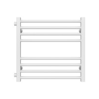Water heated towel rail Lima P8 600х500 Deffi stainless steel (White, Side left connection)