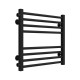Wasserbeheizter Handtuchhalter Lima P8 600х500 Deffi edelstahl (Schwarz, Seitlicher linker Anschluss)