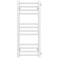 Water heated towel rail Lima P12 400х800 Deffi stainless steel (White, Side right connection)