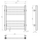 Wasserbeheizter Handtuchhalter Lima P8 400х500 Deffi edelstahl (Weiss, Seitlicher rechter Anschluss)