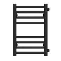 Water heated towel rail Lima P8 400х500 Deffi stainless steel (Black, Side right connection)