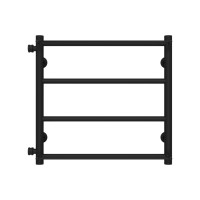 Wasserbeheizter Handtuchhalter Ladder P4 400х500 Deffi edelstahl (Schwarz, Seitlicher linker Anschluss)
