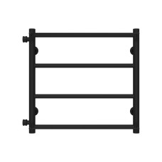 Рушникосушарка водяна Ladder П4 400х500 Deffi нержавіюча сталь (Чорний, Бокове ліве підключення)