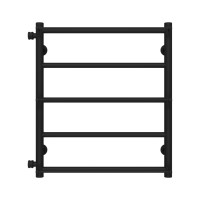 Water heated towel rail Ladder P5 500х600 Deffi stainless steel (Black, Side left connection)