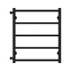 Buy Water heated towel rail Ladder P5 500х600 Deffi stainless steel (Black, Side left connection)