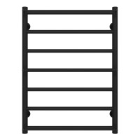 Water heated towel rail Ladder P7 500х700 Deffi stainless steel (Black, Bottom connection)
